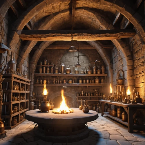 apothecary,candlemaker,wine cellar,potions,medieval architecture,fireplaces,fireplace,medieval,collected game assets,hearth,bookshelves,dungeons,massively multiplayer online role-playing game,crypt,dark cabinetry,brandy shop,chamber,vaulted cellar,castle iron market,cellar,Photography,General,Realistic