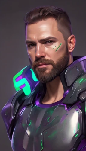 chainlink,portrait background,cyborg,patrol,3d man,custom portrait,twitch icon,steel man,male character,shia,argus,eggplant,shepard,android inspired,felix,enforcer,thanos,cancer icon,the face of god,purple background
