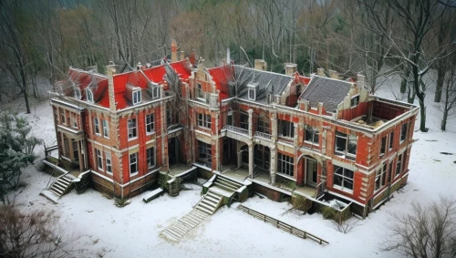 winter house,ghost castle,snow house,abandoned house,bethlen castle,abandoned place,house in the forest,dillington house,abandoned places,witch's house,drone image,model house,henry g marquand house,castle bran,haunted castle,snow roof,abandoned building,castle sponeck,creepy house,elizabethan manor house