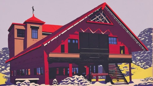 house painting,gable,mountain hut,house in mountains,house in the mountains,frame house,church painting,printing house,swiss house,red roof,sugar house,model house,travel poster,chalet,escher,woman house,cool woodblock images,danish house,clay house,snow house,Illustration,Vector,Vector 11