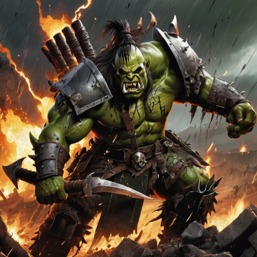 avenger hulk hero,orc,ork,half orc,cleanup,warrior and orc,aaa,ogre,splitting maul,patrol,hulk,minion hulk,incredible hulk,wall,destroy,barbarian,dane axe,lopushok,heroic fantasy,warlord,Conceptual Art,Graffiti Art,Graffiti Art 08