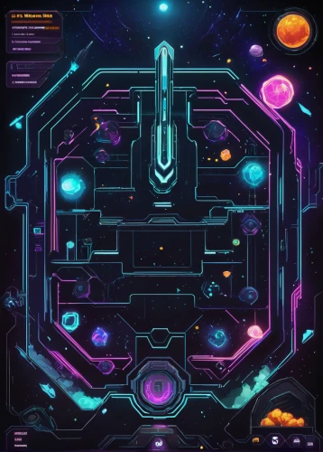 playmat,ufo interior,space port,spaceship space,scifi,vector infographic,cyberspace,constellation map,game illustration,federation,sci - fi,sci-fi,maze,space art,sci fiction illustration,apiarium,circuitry,spaces,spacescraft,deep space,Illustration,Retro,Retro 25