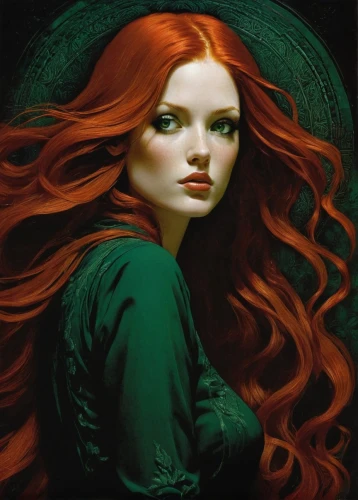 red-haired,redheads,red head,merida,redheaded,redhair,fantasy portrait,celtic woman,redhead doll,poison ivy,rusalka,mystical portrait of a girl,celtic queen,redhead,clary,red hair,gothic portrait,young woman,portrait of a girl,dryad,Illustration,Realistic Fantasy,Realistic Fantasy 29