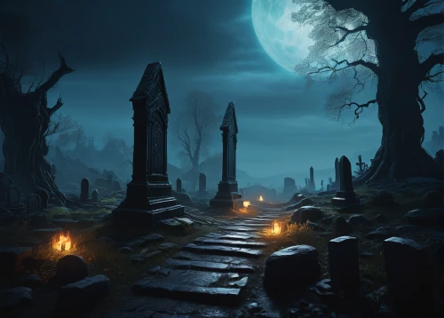 tombstones,old graveyard,necropolis,halloween background,gravestones,grave stones,graveyard,burial ground,graves,halloween wallpaper,sepulchre,cemetery,devilwood,mortuary temple,cemetary,haunted cathedral,mausoleum ruins,coffins,halloween scene,forest cemetery,Art,Classical Oil Painting,Classical Oil Painting 30