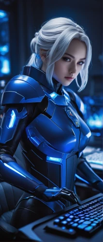 symetra,nova,cg artwork,women in technology,cyber,winterblueher,sigma,show off aurora,tau,cybernetics,futuristic,girl at the computer,artificial intelligence,ai,widow,cyborg,electro,night administrator,jaya,sci fiction illustration,Illustration,Realistic Fantasy,Realistic Fantasy 07