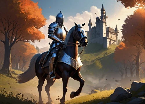 game illustration,knight village,knight festival,knight tent,castleguard,autumn background,cavalry,fantasy picture,horseback,massively multiplayer online role-playing game,knight,autumn icon,man and horses,camelot,knight armor,endurance riding,joan of arc,horseman,heroic fantasy,excalibur,Conceptual Art,Fantasy,Fantasy 02