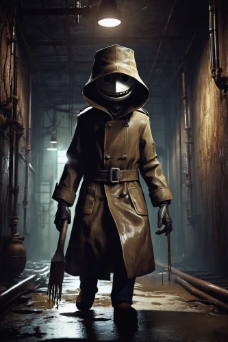 trench coat,hooded man,scythe,assassin,action-adventure game,play escape game live and win,detective,game art,steel helmet,massively multiplayer online role-playing game,overcoat,spy,investigator,doctor doom,pubg mascot,inspector,game illustration,steam release,adventure game,chasseur,Photography,Fashion Photography,Fashion Photography 26