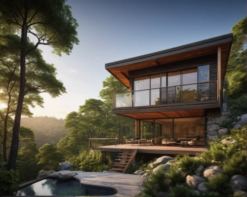 house in mountains,house in the mountains,the cabin in the mountains,eco-construction,dunes house,house in the forest,landscape design sydney,timber house,tree house hotel,3d rendering,modern house,landscape designers sydney,cubic house,modern architecture,luxury property,tree house,eco hotel,beautiful home,house by the water,chalet,Illustration,Paper based,Paper Based 18