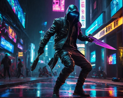 cyberpunk,pedestrian,matrix,electro,renegade,3d man,walking in the rain,neon lights,dystopian,2d,pedestrians,cyber,mute,walking man,cg artwork,shinjuku,nerve,terminator,hong kong,80s,Art,Classical Oil Painting,Classical Oil Painting 17