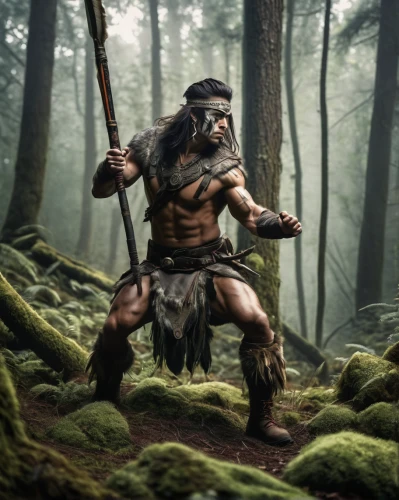 barbarian,woodsman,neanderthal,lone warrior,spartan,maori,cave man,warlord,warrior east,warrior and orc,neolithic,sparta,tribal chief,neanderthals,germanic tribes,fantasy warrior,biblical narrative characters,raider,paleolithic,prehistory,Illustration,Black and White,Black and White 14