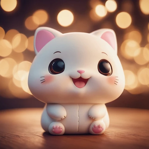 doll cat,cute cat,pink cat,3d model,cute cartoon character,soft robot,bokeh effect,white cat,lucky cat,3d figure,background bokeh,plush figure,marshmallow,3d teddy,cinema 4d,blossom kitten,funko,3d render,bokeh,cartoon cat,Photography,General,Cinematic