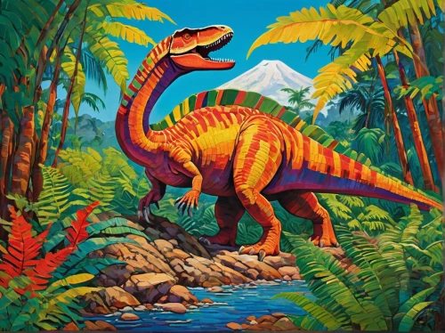 dino,dinosaur,tyrannosaurus,dinosaruio,tirannosaurus,spinosaurus,dinosaurs,brontosaurus,tyrannosaurus rex,landmannahellir,aucasaurus,allosaurus,pachycephalosaurus,prehistoric,trex,dinosaur skeleton,jurassic,velociraptor,dinosaur baby,cynorhodon,Conceptual Art,Oil color,Oil Color 25