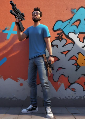 gangstar,pistol,graffiti splatter,kalashnikov,pointing gun,graffiti,man holding gun and light,grafitty,smoke background,marksman,spray,dissipator,jackal,gun,colt,spray can,holding a gun,carbine,shooter,water gun,Illustration,Paper based,Paper Based 19