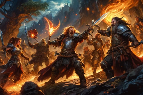 heroic fantasy,cg artwork,massively multiplayer online role-playing game,guards of the canyon,burning torch,fantasy picture,fantasy art,game illustration,dwarves,fire background,northrend,hall of the fallen,firethorn,pillar of fire,thorin,valhalla,torches,smouldering torches,games of light,vidraru,Conceptual Art,Fantasy,Fantasy 26