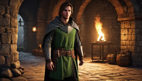 male elf,cullen skink,robin hood,candlemaker,quarterstaff,male character,elven,dunun,smouldering torches,moulder,hooded man,massively multiplayer online role-playing game,blacksmith,thorin,hearth,the abbot of olib,king arthur,melchior,celt,alaunt,Conceptual Art,Daily,Daily 20