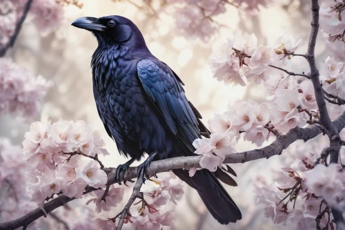 grackle,black billed magpie,corvidae,blue birds and blossom,raven bird,great-tailed grackle,american crow,spring bird,common raven,eurasian magpie,jackdaw,purple martin,steller s jay,ravens,boat tailed grackle,brewer's blackbird,mountain jackdaw,king of the ravens,magpie,pied currawong,Photography,Artistic Photography,Artistic Photography 07