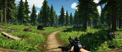 android game,shooter game,spruce forest,coniferous forest,action-adventure game,screenshot,forest background,competitive trail riding,forest road,animals hunting,trail riding,pine forest,3d archery,singletrack,hunting scene,mountain road,ravine,forest glade,trail,western riding,Illustration,American Style,American Style 04