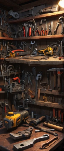 wrenches,toolbox,workbench,gunsmith,tools,cutting tools,garage,salvage yard,automobile repair shop,auto repair shop,garden tools,inventory,sheds,bandsaws,kitchen tools,rivet gun,a drawer,organized,school tools,household hardware,Illustration,Retro,Retro 17