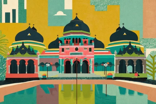 alhambra,taj-mahal,brunei,mosques,jaipur,seville,taj mahal,travel poster,yogyakarta,jakarta,city mosque,taj,cairo,big mosque,grand mosque,marrakech,jogja,kuala lumpur,hanoi,mosque,Illustration,Vector,Vector 08