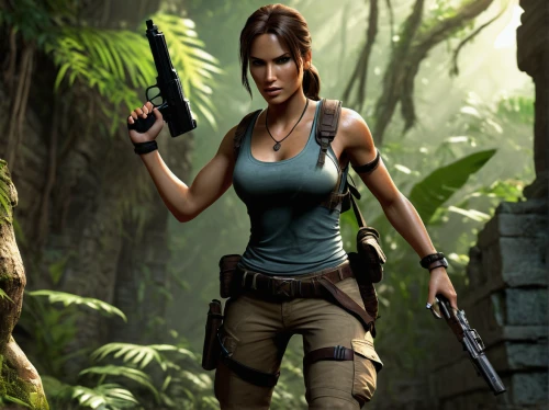 lara,croft,action-adventure game,mobile video game vector background,shooter game,girl with gun,woman holding gun,girl with a gun,huntress,full hd wallpaper,android game,lori,game art,holding a gun,mercenary,game illustration,patrol,green wallpaper,background images,quiet,Illustration,American Style,American Style 07