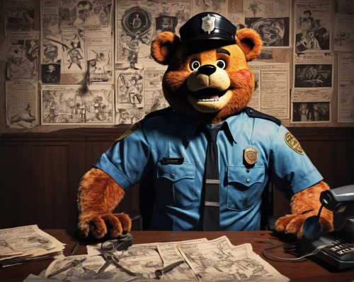 sheriff,officer,policeman,inspector,cops,police officer,investigation,criminal police,3d teddy,law enforcement,police,authorities,paperwork,mailman,police force,police uniforms,police dog,police work,the cuban police,cop,Illustration,Black and White,Black and White 03
