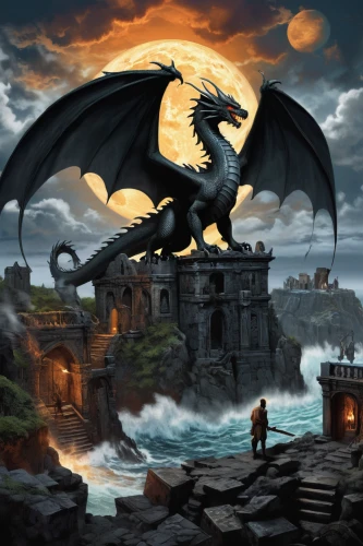 black dragon,fantasy picture,heroic fantasy,fantasy art,dragon of earth,painted dragon,draconic,dragon bridge,dragons,dragon,dragon fire,kings landing,wyrm,dragon li,charizard,fire breathing dragon,green dragon,world digital painting,dragon design,castle of the corvin,Illustration,Realistic Fantasy,Realistic Fantasy 21