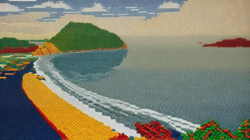 coastal road,the road to the sea,sea beach-marigold,mountain road,mountain highway,an island far away landscape,pointillism,pacific coast highway,sand road,cross-stitch,coastal landscape,jeju,winding road,roadway,knitted christmas background,landscape with sea,pixel art,winding roads,road dolphin,jeju island,Game Scene Design,Game Scene Design,Pixel Building Style