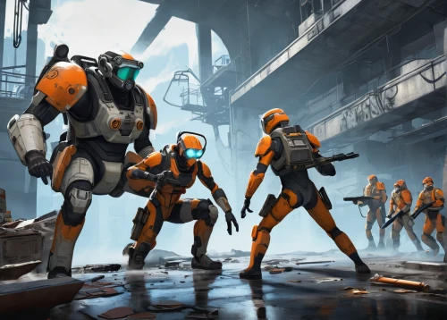 tau,storm troops,patrols,robot combat,robotics,sci fiction illustration,game illustration,infiltrator,sci fi,heavy object,droids,concept art,cg artwork,excavators,rust-orange,mech,game art,sci - fi,sci-fi,scifi,Unique,Design,Sticker