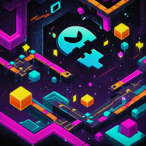mobile video game vector background,game illustration,isometric,pacman,pac-man,tetris,80's design,cube background,cinema 4d,hex,android game,dot background,retro background,zigzag background,neon ghosts,colorful foil background,cubes,game art,systems icons,cubic,Photography,Artistic Photography,Artistic Photography 05