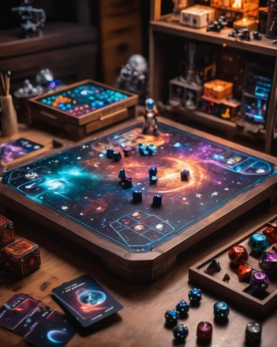 playmat,board game,tabletop game,pinball,gnome and roulette table,game room,games of light,cubes games,mechanical puzzle,tabletop,game light,portable electronic game,game pieces,game design,playing room,mix table,deep space,coffee table,consoles,spacescraft,Conceptual Art,Sci-Fi,Sci-Fi 30