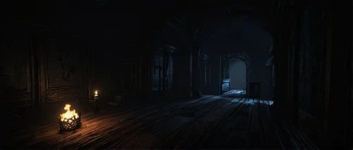 dark cabinetry,a dark room,haunted cathedral,penumbra,candlemaker,hall of the fallen,the threshold of the house,sepulchre,creepy doorway,dark cabinets,nightlight,visual effect lighting,threshold,light of night,dark gothic mood,dungeon,chamber,3d render,games of light,dungeons,Conceptual Art,Fantasy,Fantasy 10