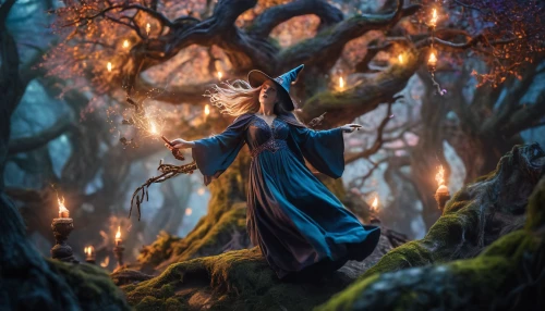 fantasy picture,elven forest,enchanted forest,fantasy art,fairy forest,faerie,magic tree,ballerina in the woods,the enchantress,sorceress,faery,forest of dreams,mystical portrait of a girl,enchanted,celebration of witches,fantasy portrait,blue enchantress,fairytale forest,girl with tree,the witch,Unique,3D,Panoramic