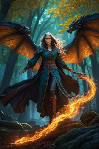 heroic fantasy,fantasy picture,sorceress,fantasy art,fire angel,dragon fire,flame spirit,gryphon,fire siren,fantasy woman,forest dragon,fantasy portrait,faerie,draconic,dark angel,uriel,fire breathing dragon,dark elf,firethorn,harpy,Art,Classical Oil Painting,Classical Oil Painting 17