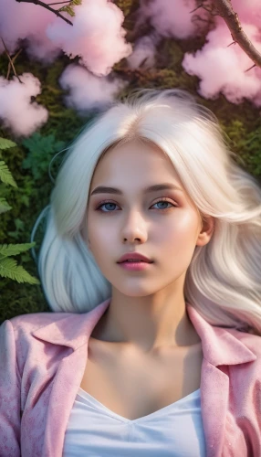 the blonde in the river,japanese sakura background,fantasy portrait,portrait background,mystical portrait of a girl,fae,magnolia,fantasy picture,girl in flowers,spring background,artificial hair integrations,girl with tree,spring leaf background,pink magnolia,violet head elf,fairy tale character,springtime background,flower background,girl in a long,blonde woman