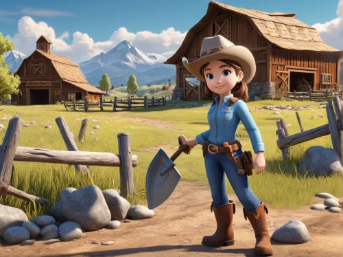 heidi country,agnes,countrygirl,american frontier,farm girl,western,mountain meadow hay,hay farm,western film,farm background,rustic,farmstead,alpine pastures,farmer in the woods,wild west,log home,prairie,barnyard,salt meadow landscape,country,Unique,3D,3D Character