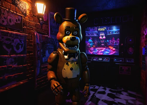 3d teddy,a dark room,3d render,the haunted house,jigsaw,haunted house,nightclub,toy store,madhouse,basement,dark park,toy,blind alley,game room,playhouse,penumbra,teddy bear waiting,haunt,smaland hound,playing room,Photography,Fashion Photography,Fashion Photography 09