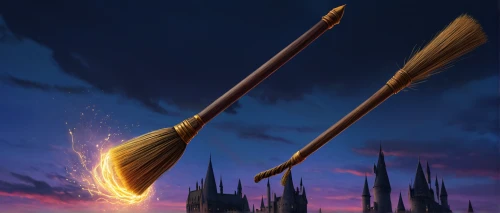 broomstick,wand,quarterstaff,hogwarts,brooms,broom,witch broom,wand gold,magic wand,potter,harry potter,wizards,scepter,spear,cosmetic brush,incense stick,incense,rice straw broom,staves,cattail,Illustration,American Style,American Style 06
