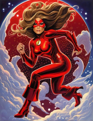 red super hero,red robin,goddess of justice,captain marvel,flash unit,flash,candela,daredevil,head woman,red chief,root chakra,sprint woman,scarlet witch,star mother,starfire,fiery,super heroine,superhero background,nova,red lantern,Illustration,American Style,American Style 07