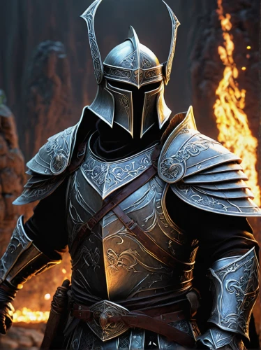 knight armor,massively multiplayer online role-playing game,fire background,templar,paladin,iron mask hero,crusader,warlord,skyrim,armored,armor,charred,knight,heroic fantasy,blacksmith,bronze horseman,spartan,norse,iron,cleanup,Illustration,American Style,American Style 14