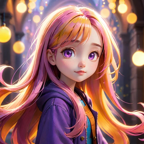 rapunzel,violet,hinata,luka,luminous,nami,daphne,cg artwork,acerola,lux,purple wallpaper,portrait background,colorful background,yang,nora,purple and pink,mystical portrait of a girl,fantasy portrait,fae,merida,Anime,Anime,Cartoon