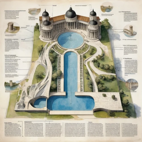 blueprint,fountain of friendship of peoples,capital cities,artificial islands,the ancient world,atlantis,40 years of the 20th century,water resources,infographics,baptistery,twenties of the twentieth century,thermae,water courses,peter-pavel's fortress,dead sea scroll,cartography,infographic elements,archidaily,acquarium,artificial island,Unique,Design,Infographics