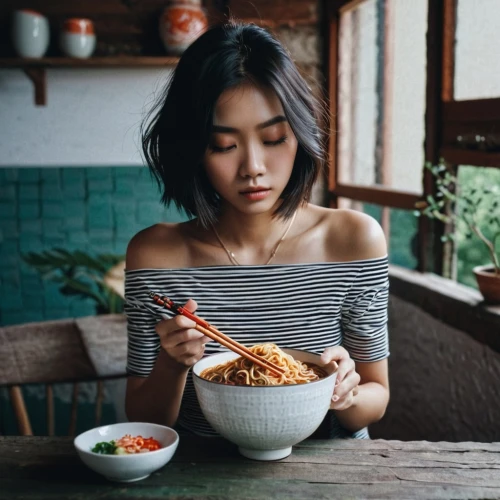 girl with cereal bowl,noodle bowl,kimchi fried rice,jajangmyeon,tibetan bowl,tibetan bowls,vietnamese,congee,asian woman,miso,laksa,noodle soup,korean,thai noodles,thai fried rice,asian soups,bowl of rice,rice bowl,thai noodle,asian girl,Photography,Documentary Photography,Documentary Photography 08