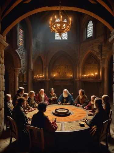 poker table,round table,games of light,council,card table,billiard room,rotglühender poker,holy supper,card game,tabletop game,the conference,poker,gnomes at table,dice poker,playing cards,dandelion hall,board room,renaissance,chess game,game of thrones,Art,Classical Oil Painting,Classical Oil Painting 41