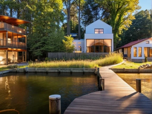 house by the water,house with lake,summer house,wooden decking,summer cottage,beautiful home,luxury property,houseboat,floating huts,boat house,pool house,wooden house,boathouse,timber house,holiday villa,danish house,chalet,luxury home,house in the forest,landscape designers sydney,Photography,General,Realistic