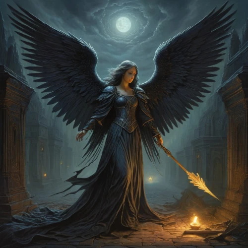 archangel,dark angel,angel of death,angel,guardian angel,the archangel,fallen angel,black angel,death angel,baroque angel,uriel,angelology,stone angel,fire angel,angels of the apocalypse,angel wing,business angel,the angel with the cross,angel wings,harpy,Illustration,Realistic Fantasy,Realistic Fantasy 44