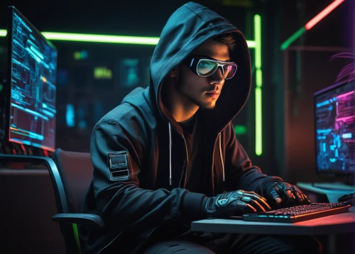 hacker,hacking,cyber,cyberpunk,anonymous hacker,cyber crime,man with a computer,cyber glasses,cybercrime,cybertruck,cyber security,night administrator,kasperle,game illustration,cybersecurity,cg artwork,coder,freelancer,vector illustration,computer addiction,Art,Classical Oil Painting,Classical Oil Painting 17