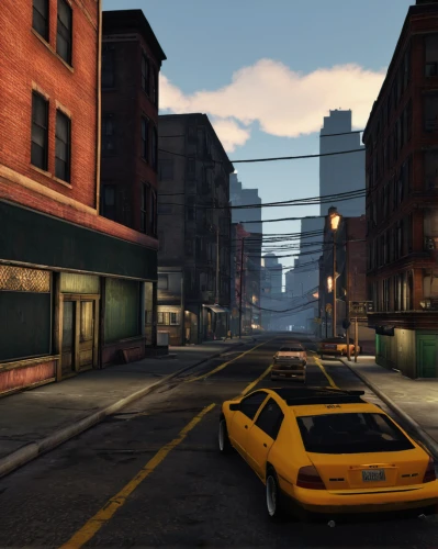 street canyon,old linden alley,yellow taxi,black city,city car,alleyway,yellow car,new york streets,street racing,vanishing point,manhattan,taxi cab,graphics,meatpacking district,new york taxi,brooklyn,action-adventure game,city life,taxicabs,city highway,Conceptual Art,Fantasy,Fantasy 17