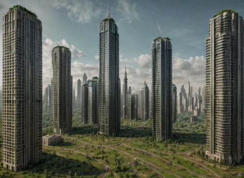 urban towers,skyscrapers,são paulo,high rises,high-rises,international towers,jakarta,futuristic architecture,skyscraper town,kuala lumpur,urbanization,tall buildings,skyscapers,shanghai,metropolis,power towers,urban development,mumbai,skyscraper,dystopian