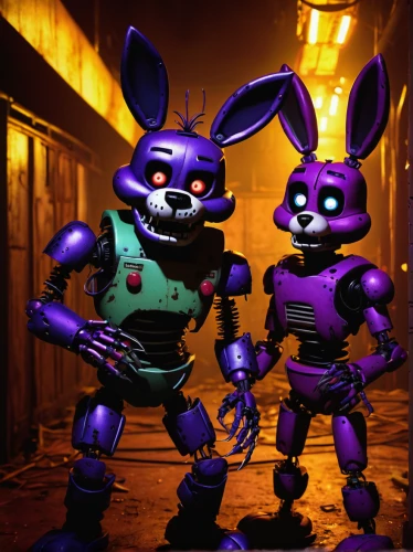 3d render,violet family,patrols,rabbits,game characters,3d rendered,nightshade family,bunnies,childhood friends,purple wallpaper,residents,wall,april fools day background,purple background,rescue alley,run,purple,game art,rabbit family,stand models,Conceptual Art,Daily,Daily 19