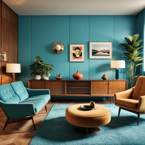 mid century modern,mid century house,mid century,apartment lounge,modern decor,modern living room,livingroom,living room,an apartment,interior design,mid century sofa,contemporary decor,turquoise leather,shared apartment,sitting room,apartment,interior modern design,blue room,modern room,turquoise wool,Photography,General,Realistic